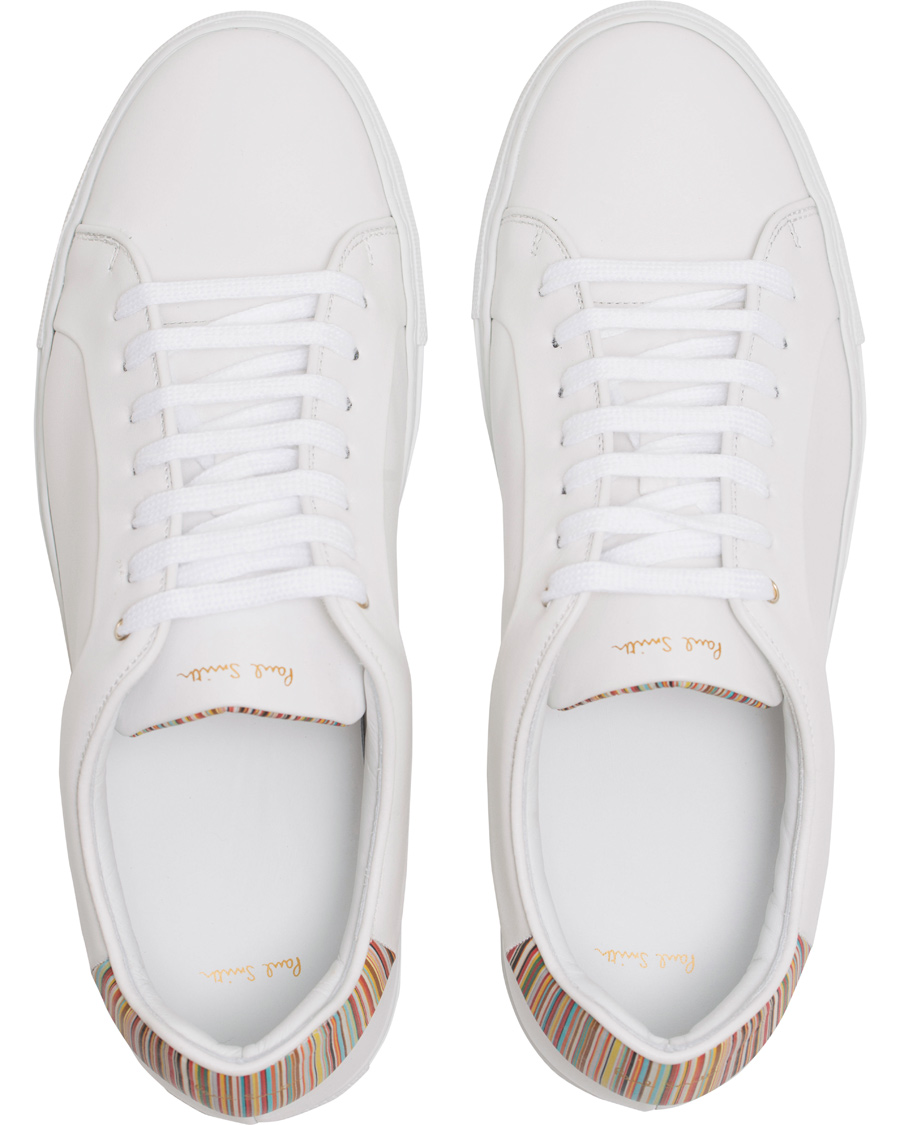 Homme | Paul Smith Basso Leather Sneaker White/Multi Stripe | Paul Smith | Basso Leather Sneaker White/Multi Stripe