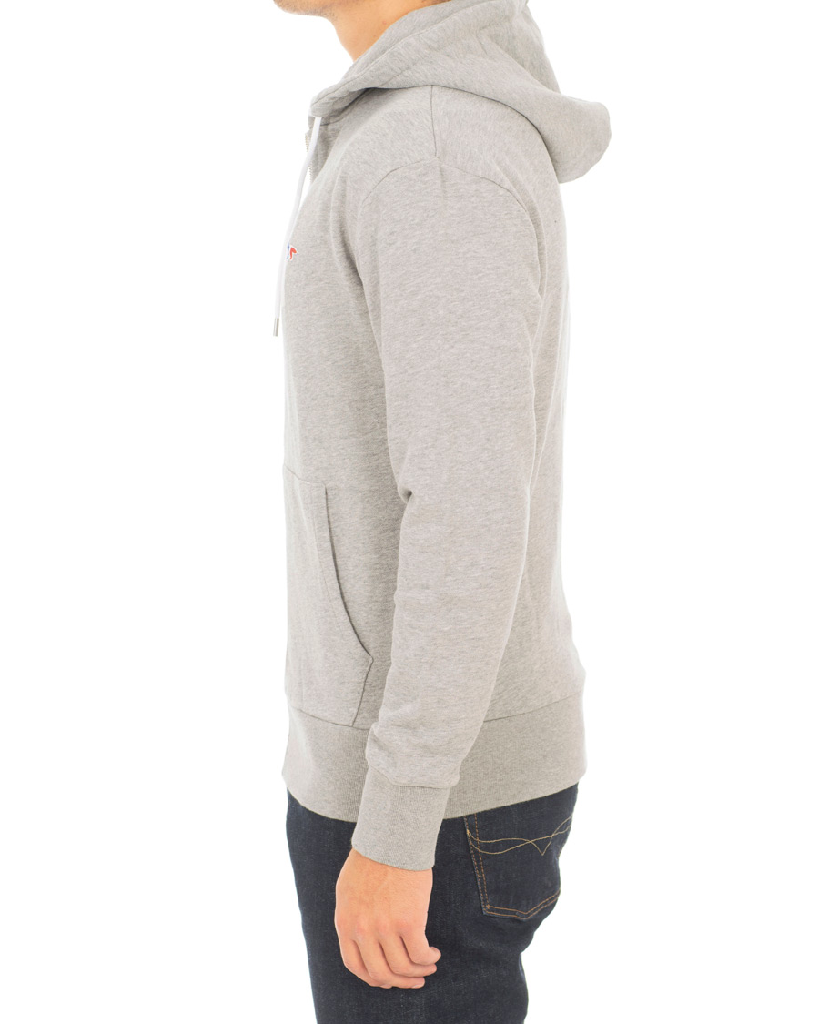 Homme | Pulls Et Tricots | Maison Kitsuné | Zip Hoodie Tricolor Fox Patch Grey Melange