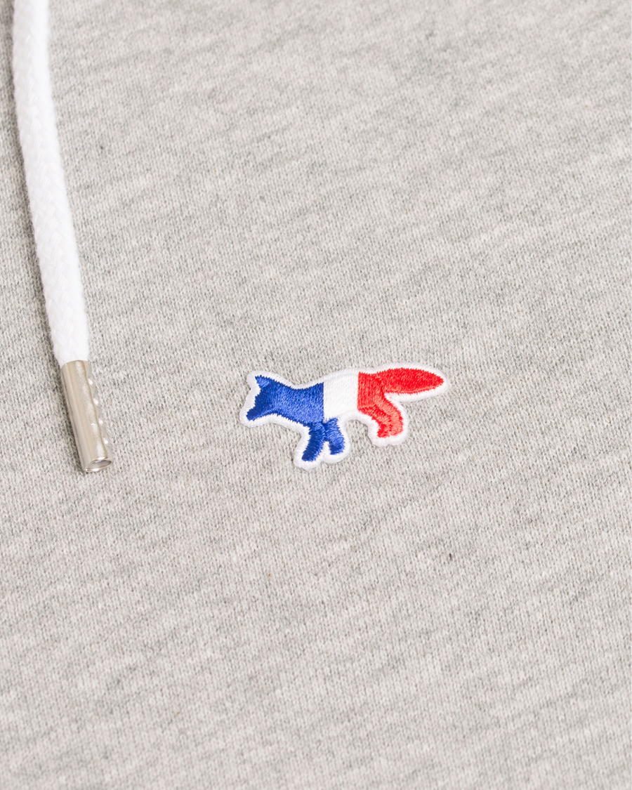 Homme | Pulls Et Tricots | Maison Kitsuné | Zip Hoodie Tricolor Fox Patch Grey Melange