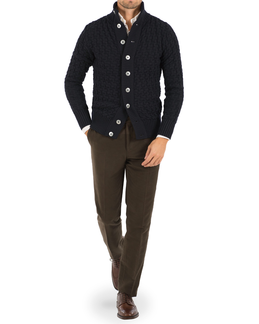 Heren | Truien | S.N.S. Herning | Stark Cardigan Navy Blue