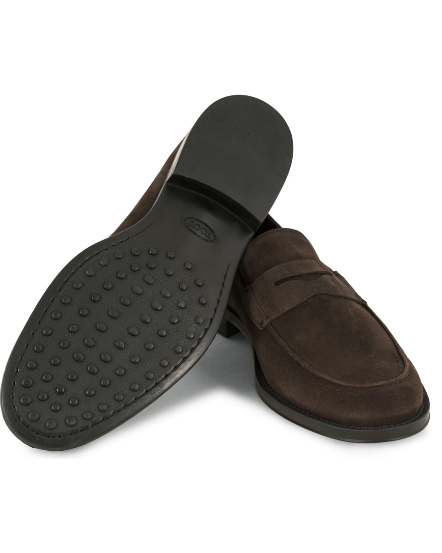 Heren | Tod's Mocassino Penny Loafers Dark Brown Suede | Tod's | Mocassino Penny Loafers Dark Brown Suede
