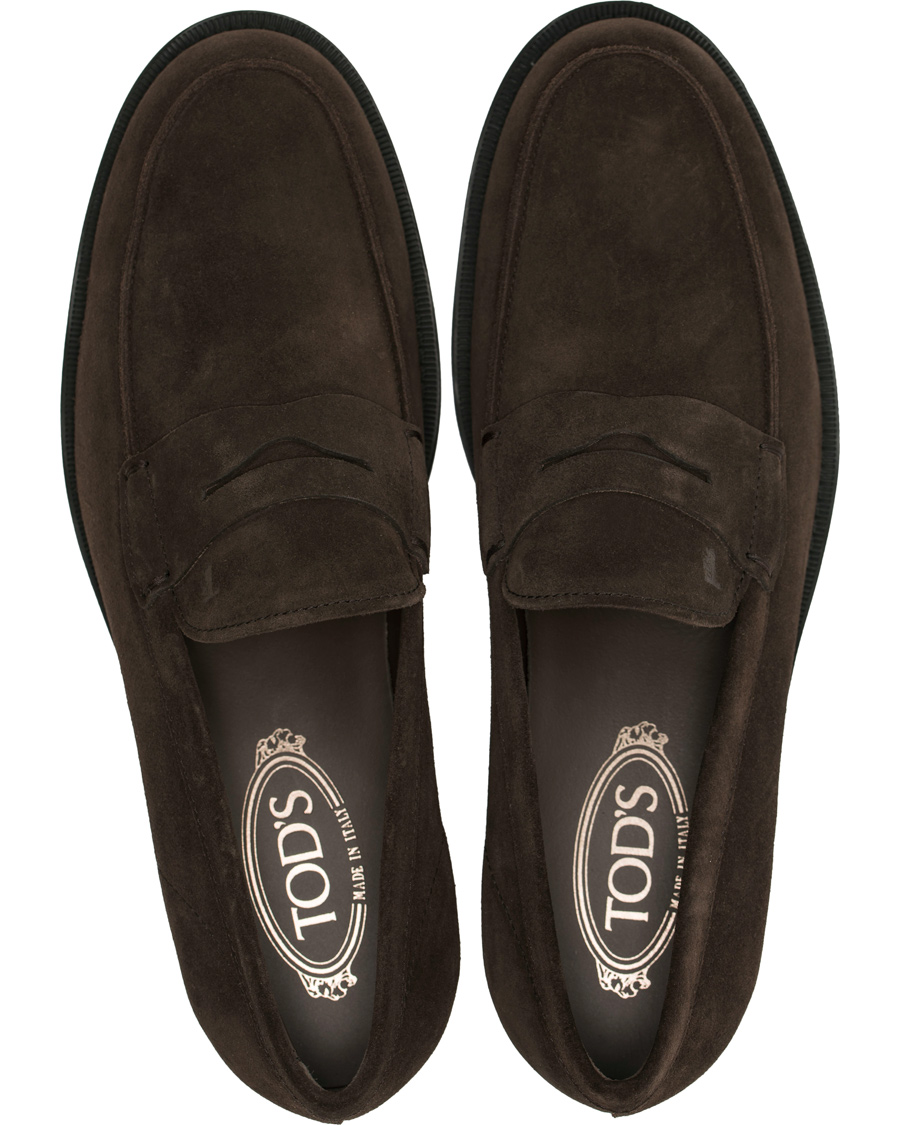Heren | Tod's Mocassino Penny Loafers Dark Brown Suede | Tod's | Mocassino Penny Loafers Dark Brown Suede