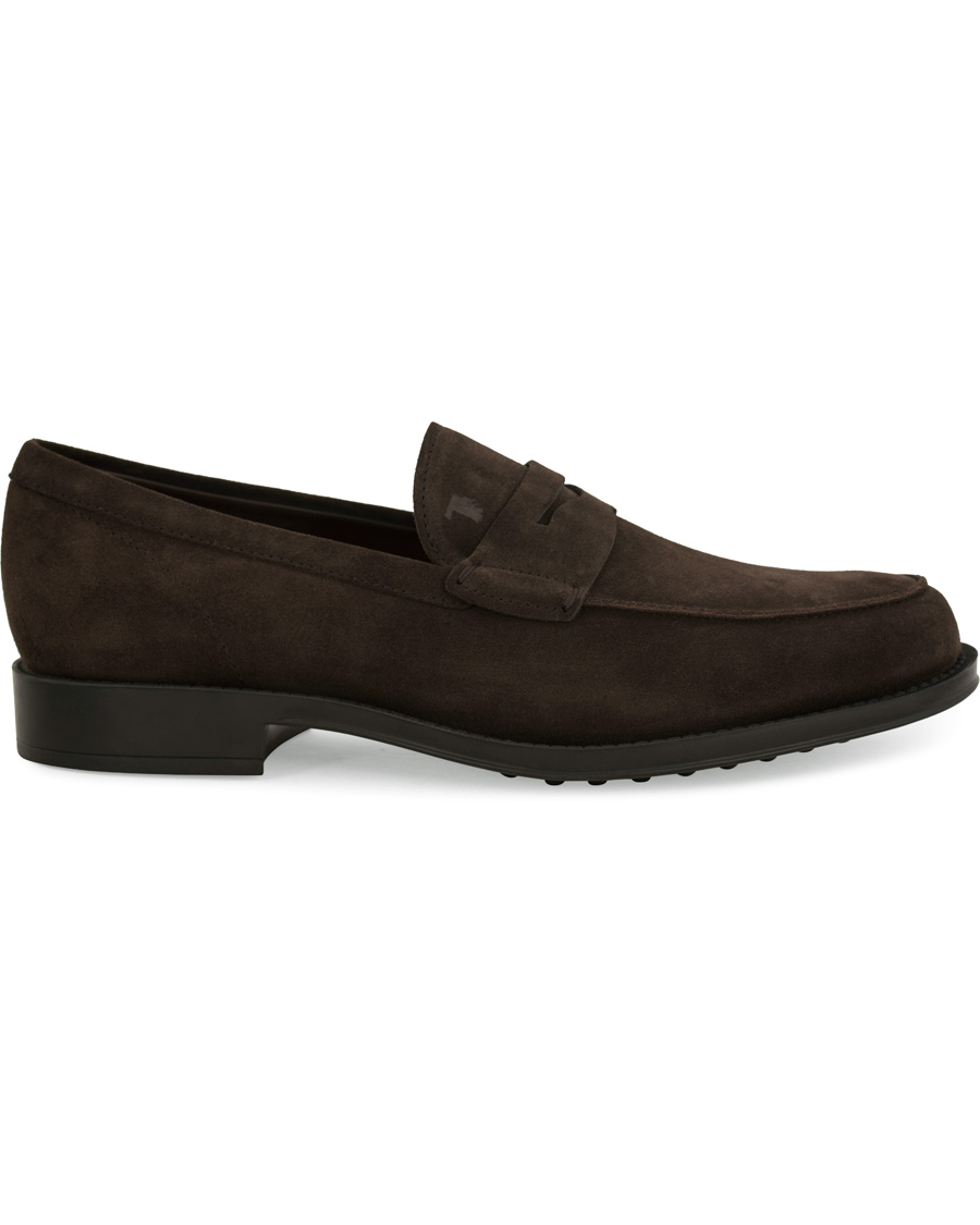 Heren | Tod's Mocassino Penny Loafers Dark Brown Suede | Tod's | Mocassino Penny Loafers Dark Brown Suede