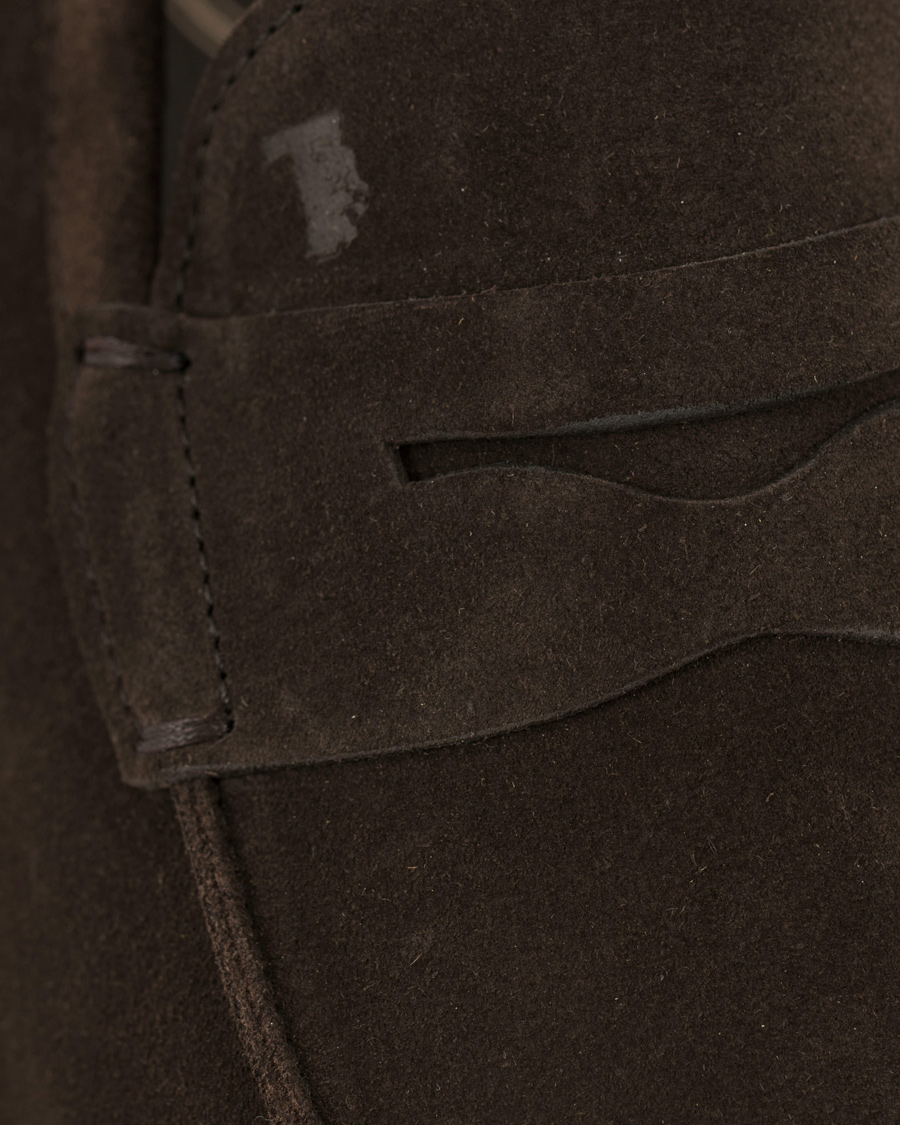Heren | Tod's Mocassino Penny Loafers Dark Brown Suede | Tod's | Mocassino Penny Loafers Dark Brown Suede