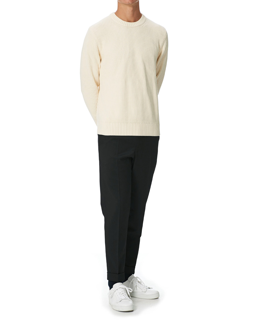 Heren | Broeken | Filippa K | Terry Gabardine Cropped Turn Up Trousers Black