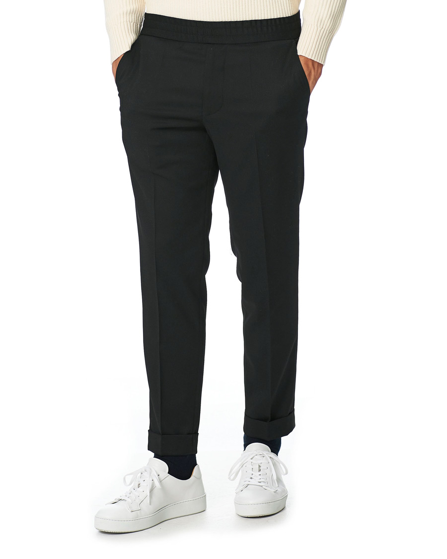 Heren | Broeken | Filippa K | Terry Gabardine Cropped Turn Up Trousers Black