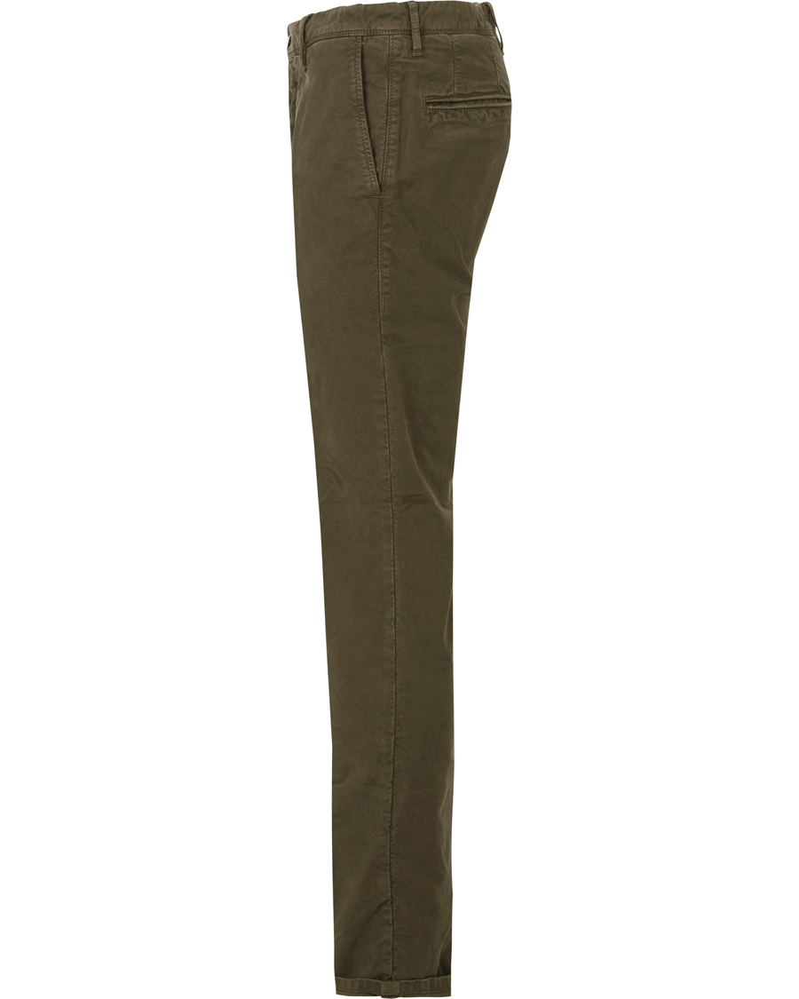 Homme | Pantalons | Incotex | Slim Fit Garment Dyed Washed Slacks Green