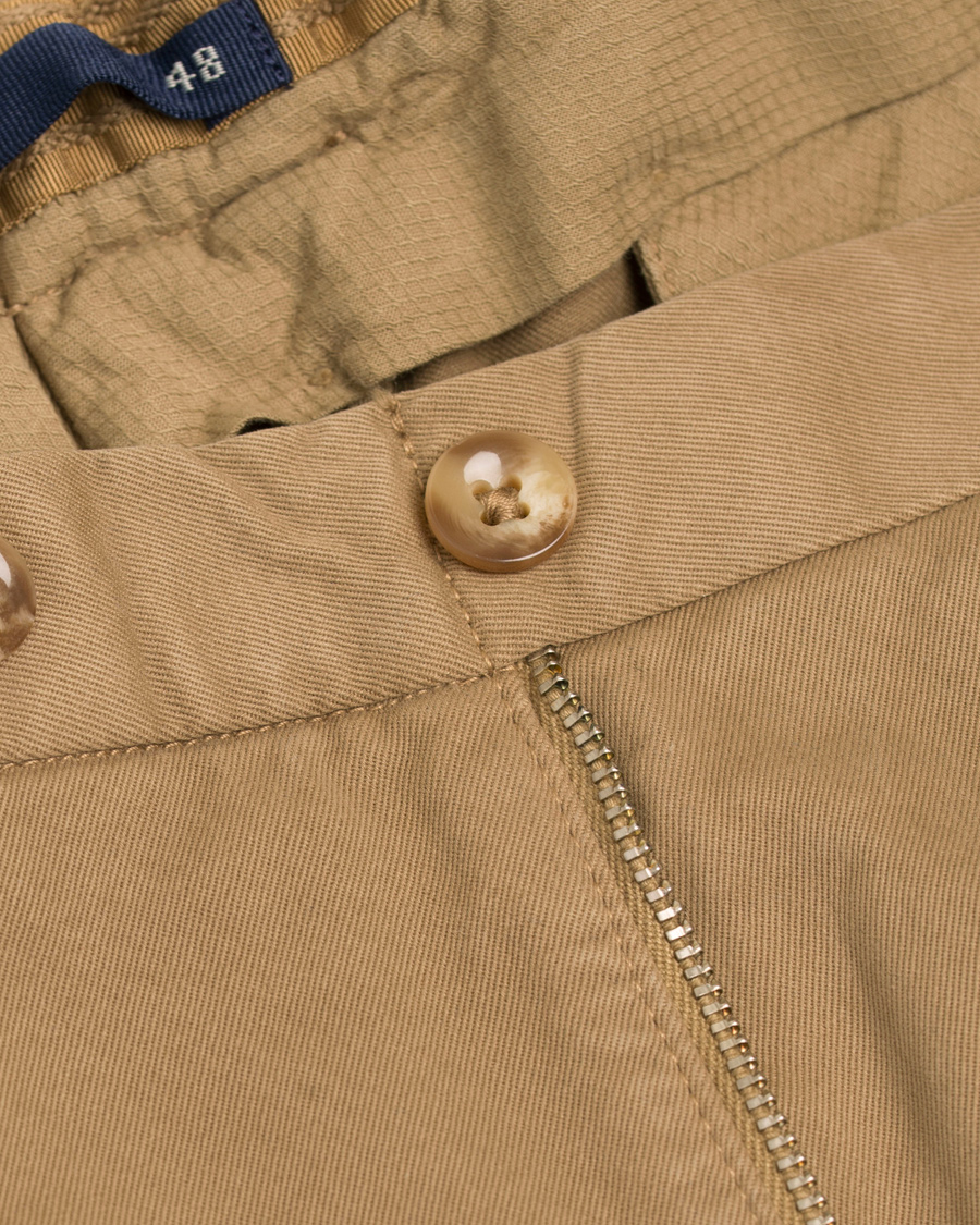 Homme | Pantalons | Incotex | Slim Fit Comfort Garment Dyed Washed Chino Khaki