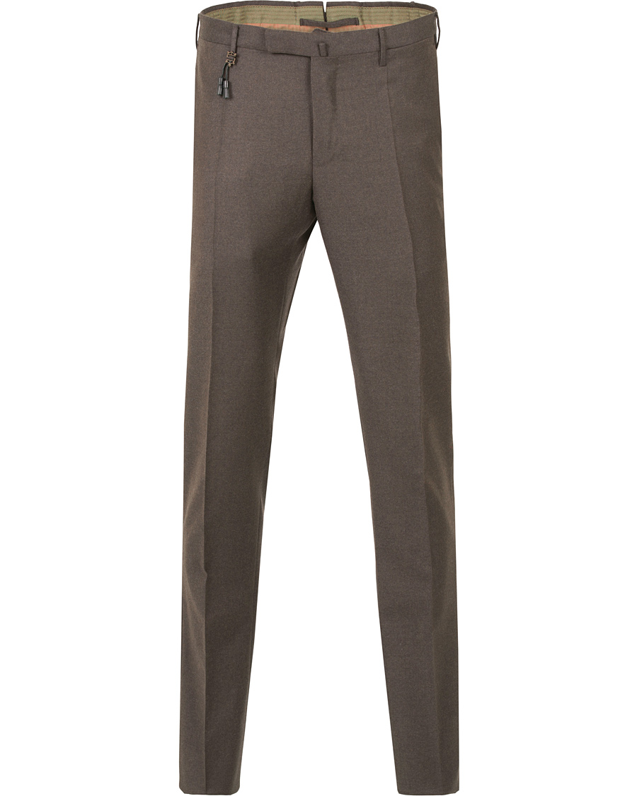 Homme | Pantalons | Incotex | Super 100´s Light Flannel Trousers Brown