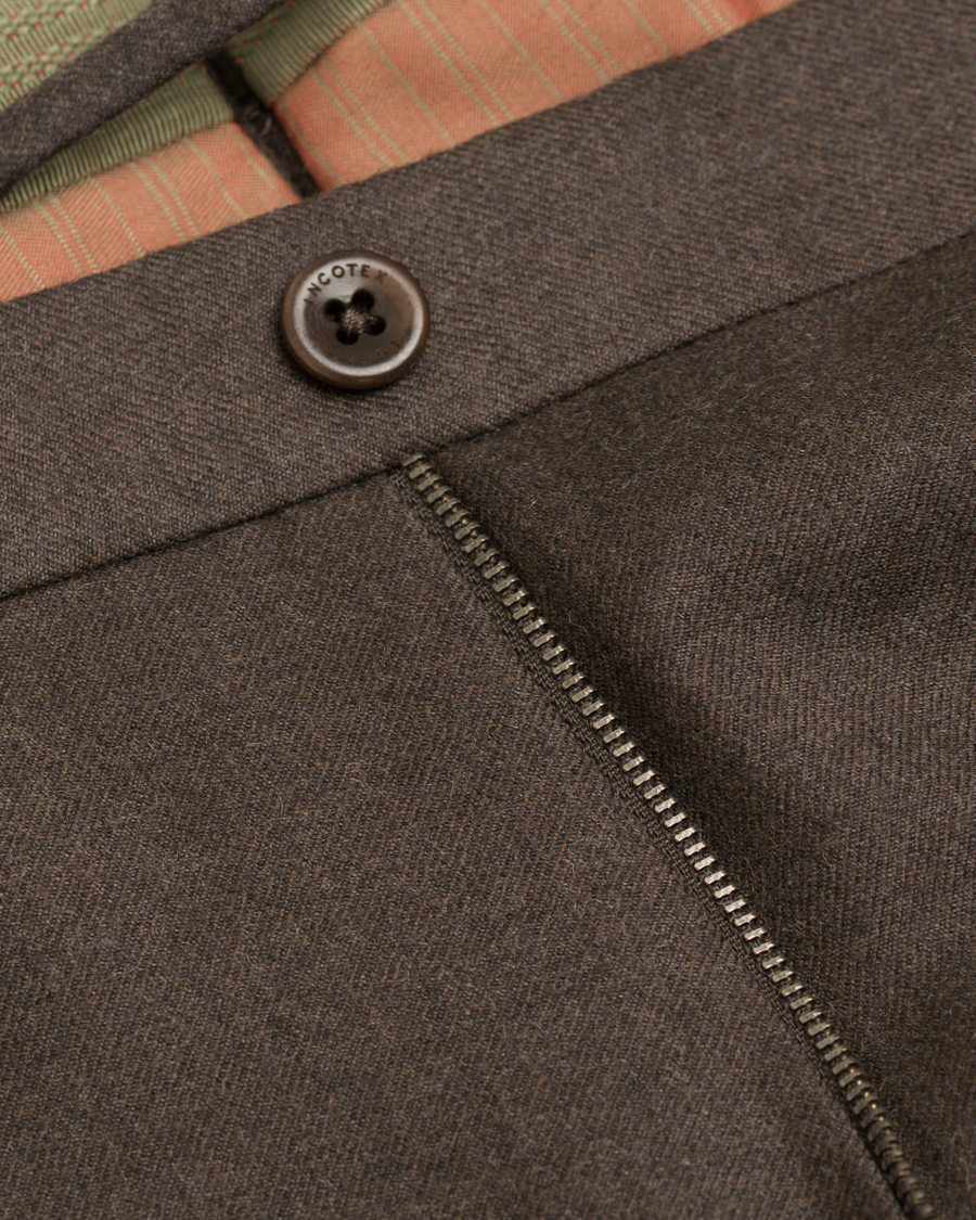 Homme | Pantalons | Incotex | Super 100´s Light Flannel Trousers Brown
