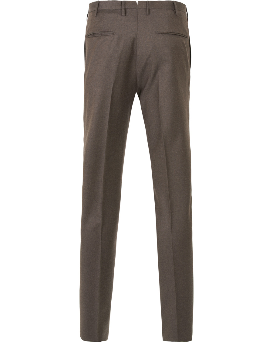 Homme | Pantalons | Incotex | Super 100´s Light Flannel Trousers Brown
