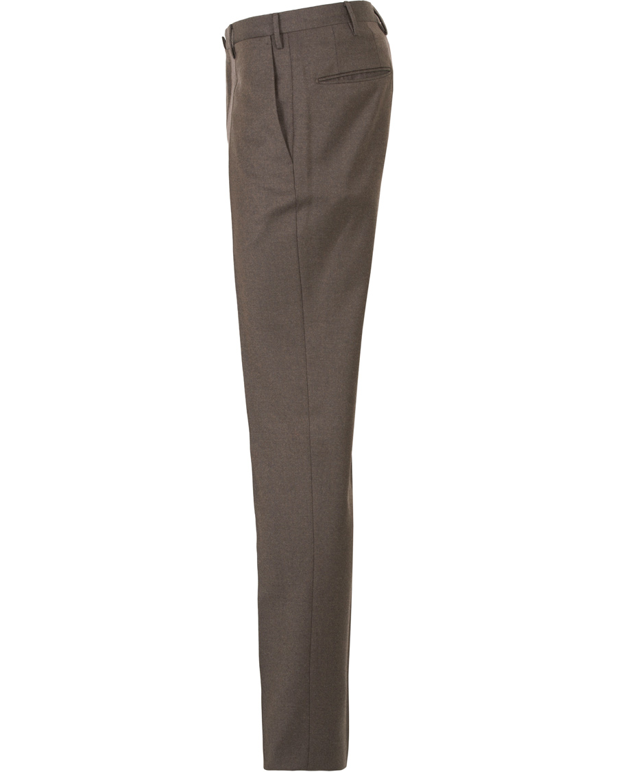 Homme | Pantalons | Incotex | Super 100´s Light Flannel Trousers Brown