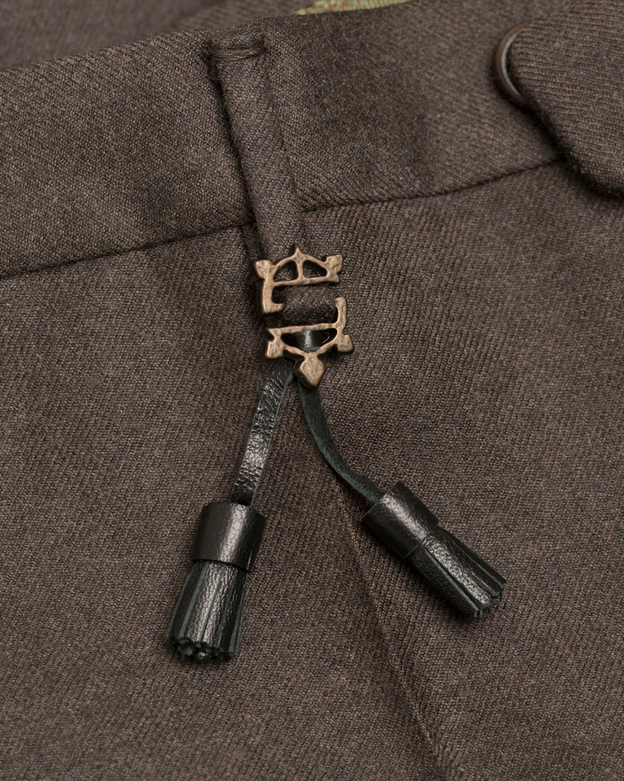 Homme | Pantalons | Incotex | Super 100´s Light Flannel Trousers Brown
