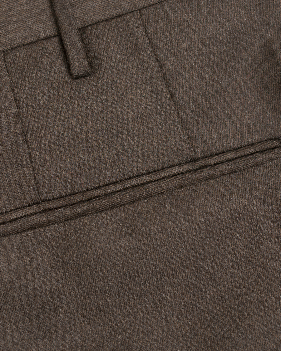 Homme | Pantalons | Incotex | Super 100´s Light Flannel Trousers Brown