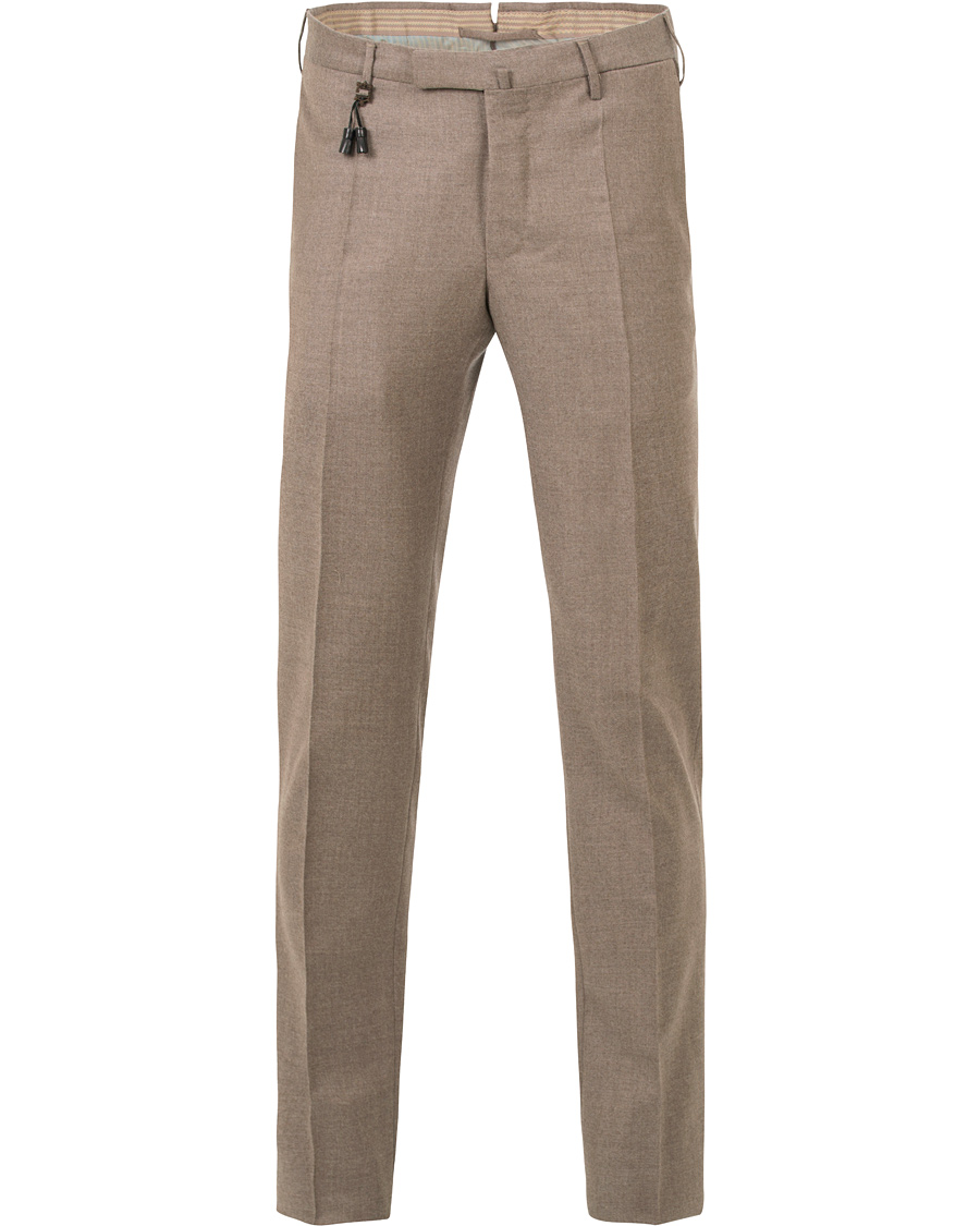 Homme | Pantalons | Incotex | Super 100´s Light Flannel Trousers Light Brown