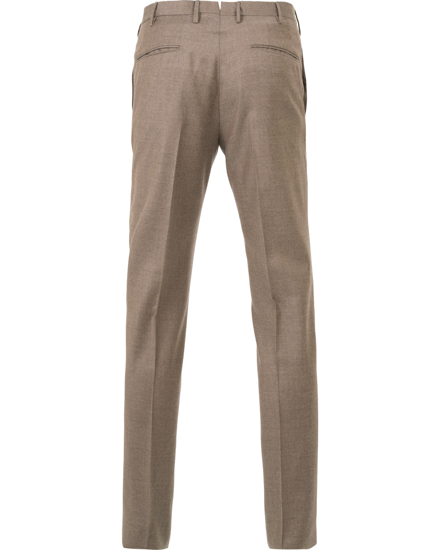 Homme | Pantalons | Incotex | Super 100´s Light Flannel Trousers Light Brown