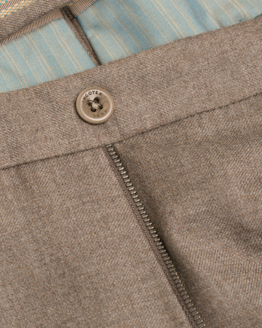 Homme | Pantalons | Incotex | Super 100´s Light Flannel Trousers Light Brown