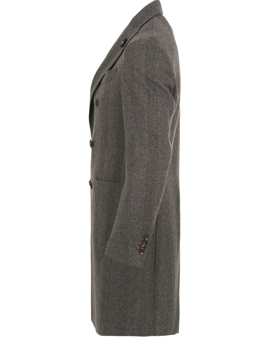 Heren | Jassen | Lardini | Double Herringbone Wool Coat Grey