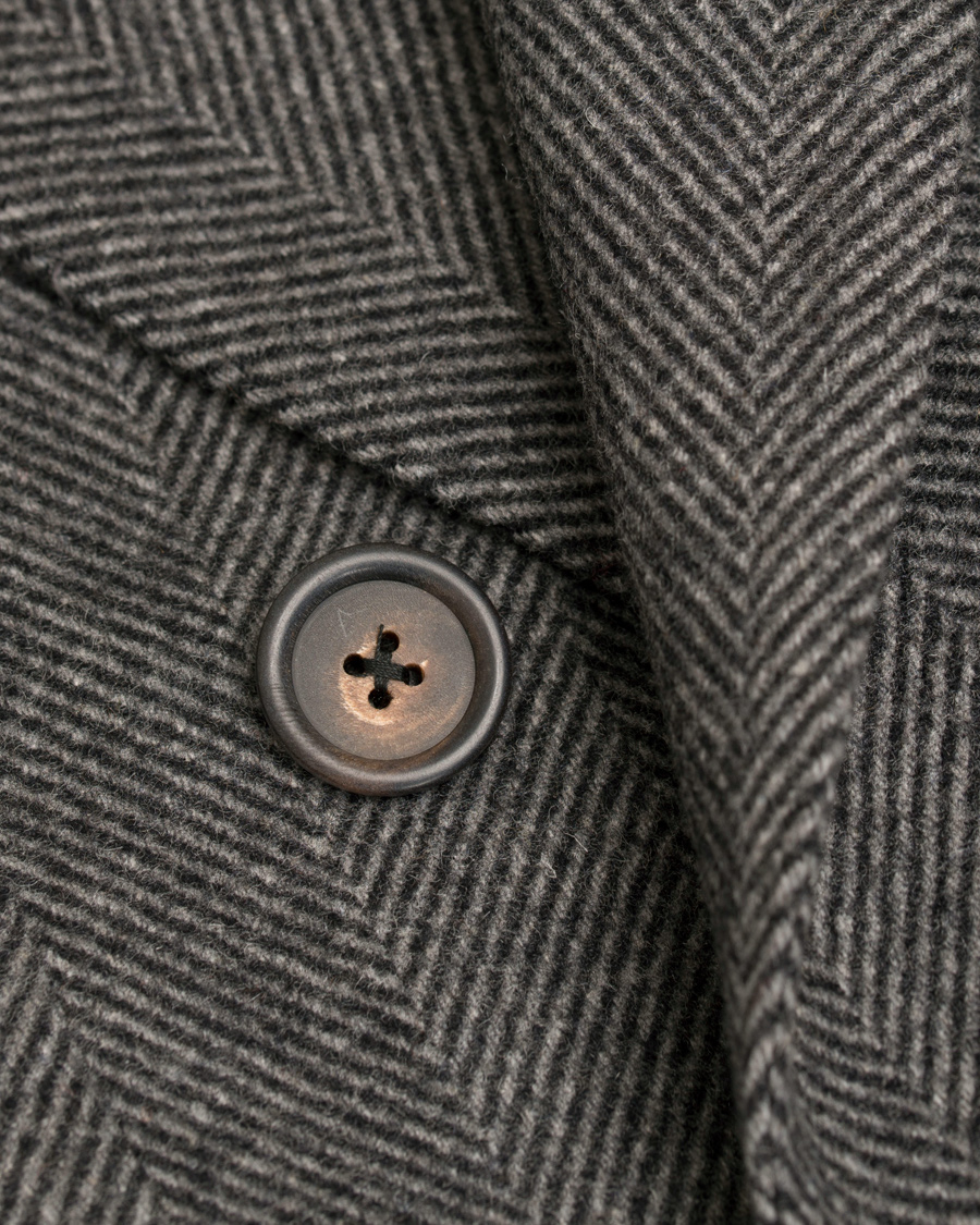 Heren | Jassen | Lardini | Double Herringbone Wool Coat Grey