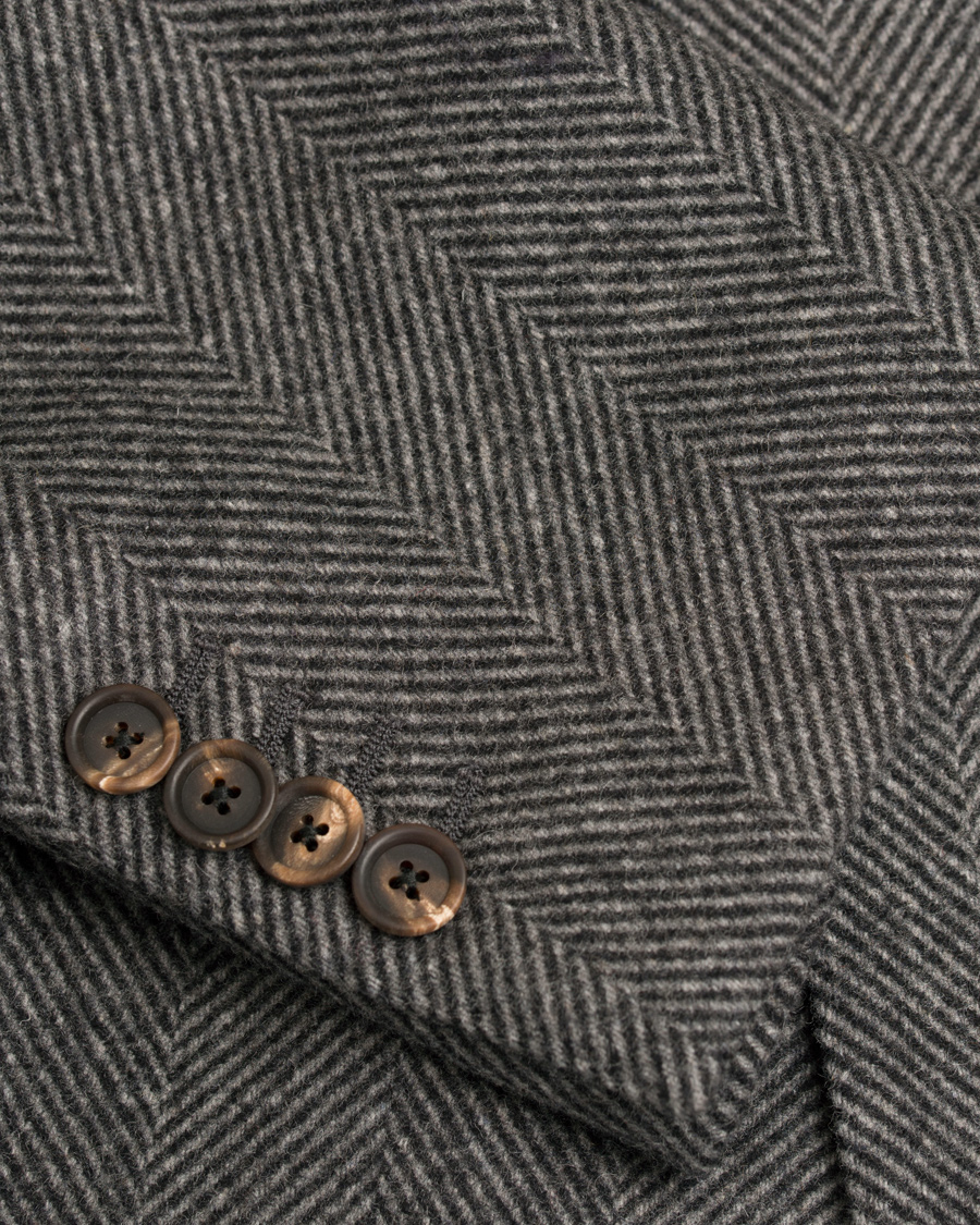 Heren | Jassen | Lardini | Double Herringbone Wool Coat Grey