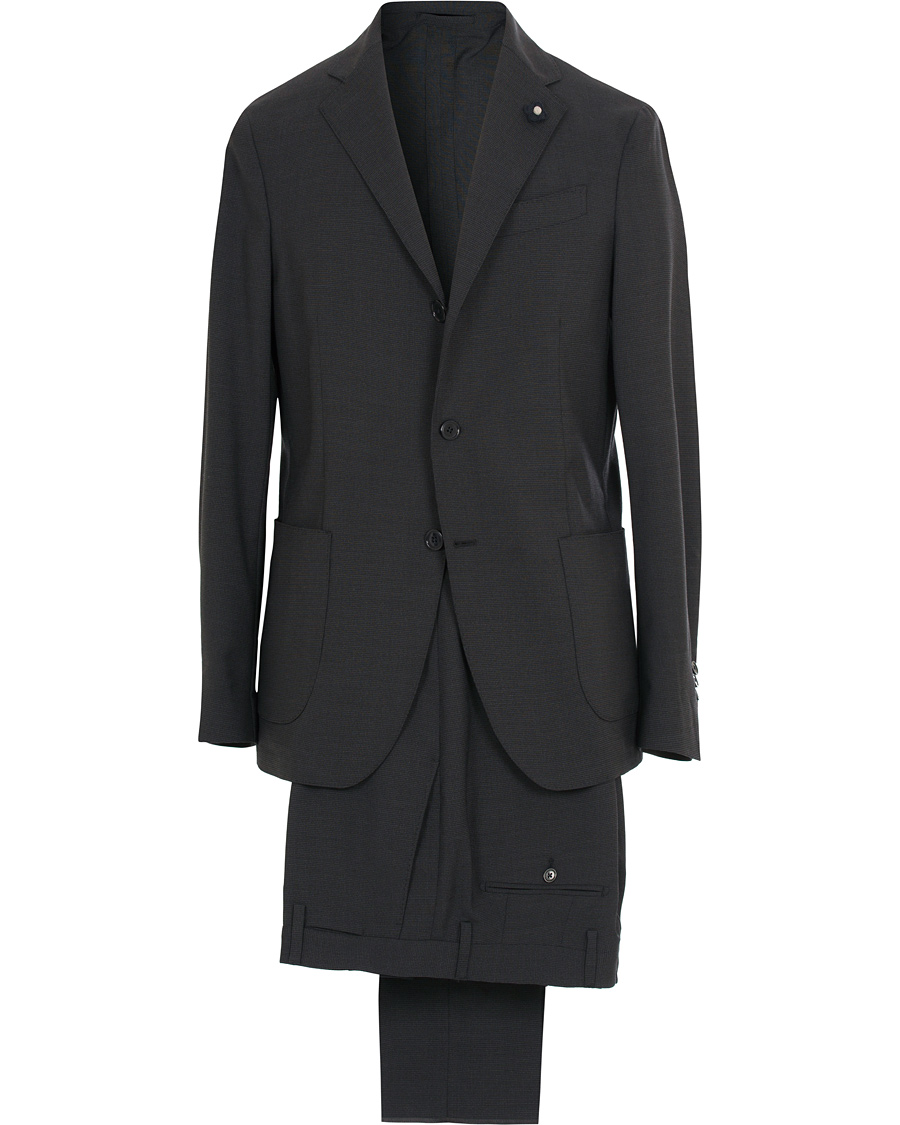 Homme | Costumes | Lardini | Travelling Micro Check Suit Navy