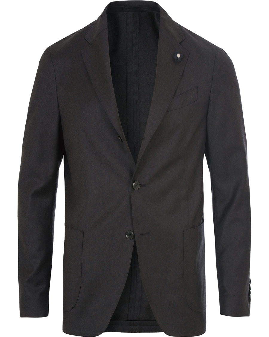 Homme | Costumes | Lardini | Travelling Flannel Suit Dark Grey