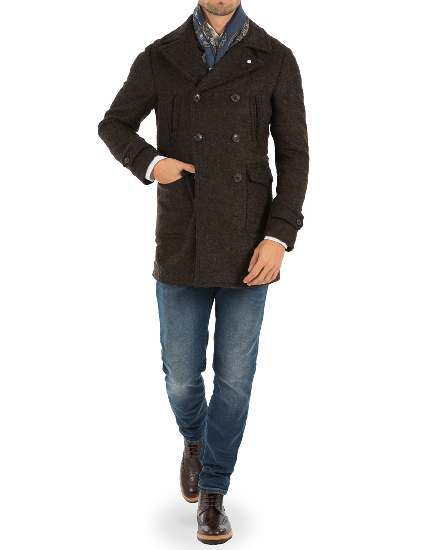 Homme | Manteaux Et Vestes | L.B.M. 1911 | Wool Double Breasted Coat Brown