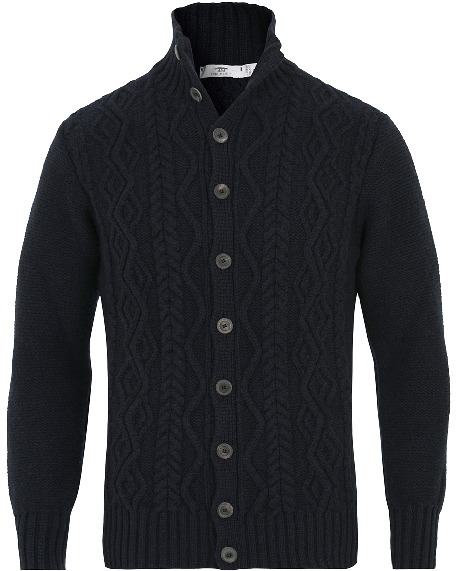 Homme | Pulls Et Tricots | Inis Meáin | Button Front Wool Cardigan Nocturne