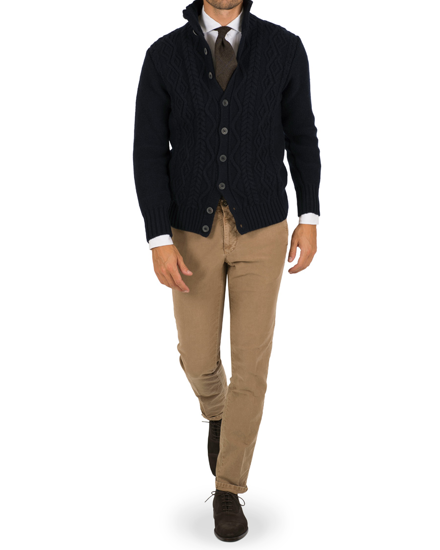 Homme | Pulls Et Tricots | Inis Meáin | Button Front Wool Cardigan Nocturne