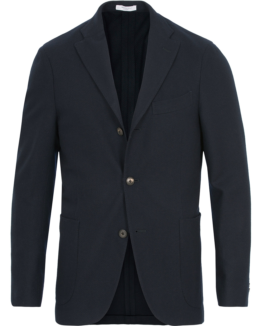 Homme | Blazers | Boglioli | K Jacket Structured Wool Blazer Navy
