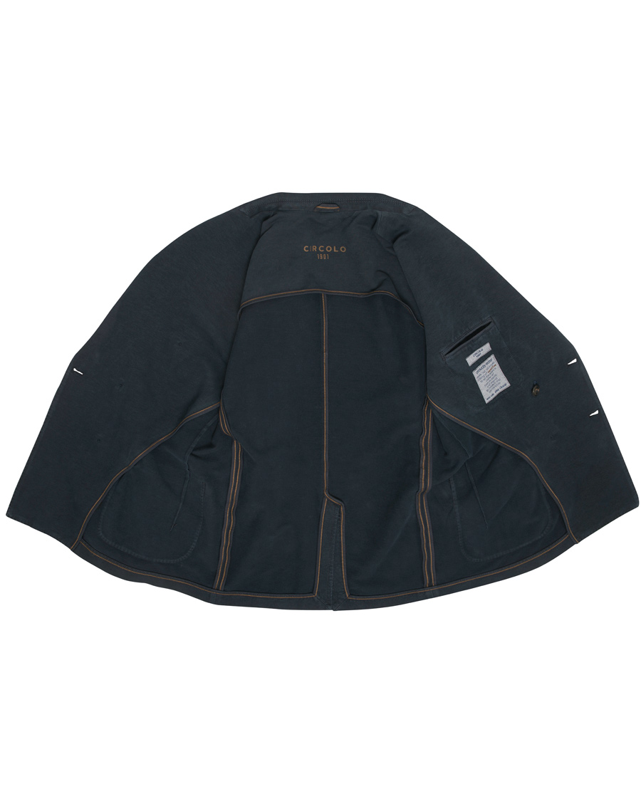 Homme | Blazers | Circolo 1901 | Jersey Patch Pocket Double Breasted Blazer Navy