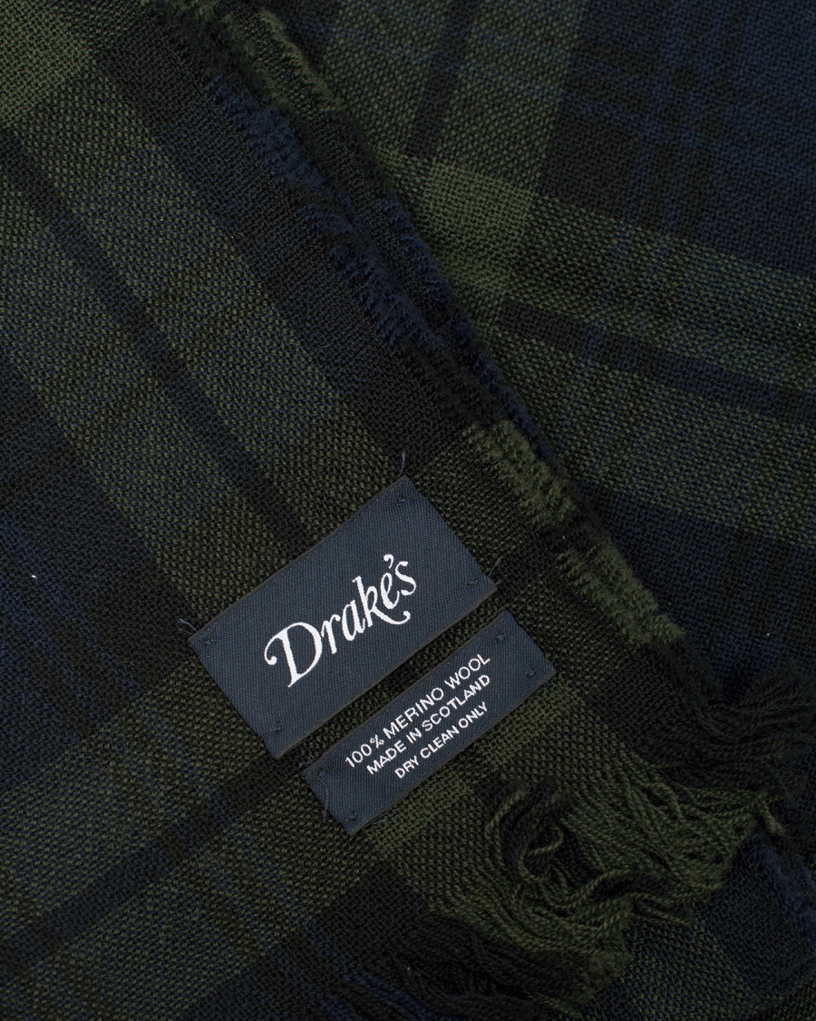 Homme | Drake's Lightweight Merinowool Scarf Blackwatch | Drake's | Lightweight Merinowool Scarf Blackwatch