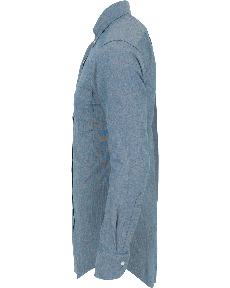 Homme | Chemises | Drake's | Slim Fit Chambray Button Down Shirt Light