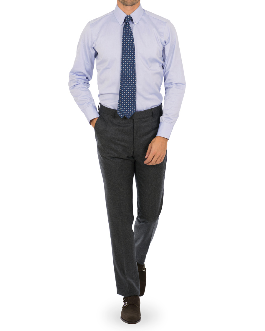 Homme | Chemises | Turnbull & Asser | Slim Fit Button Down Oxford Shirt Light Blue