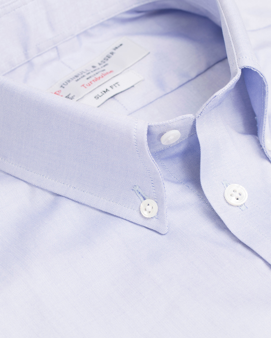 Homme | Chemises | Turnbull & Asser | Slim Fit Button Down Oxford Shirt Light Blue