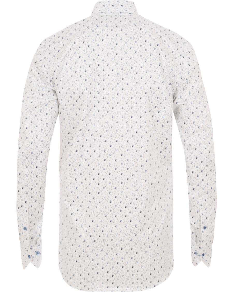 Homme | Chemises | Stenströms | Slimline Printed Leaf Shirt White