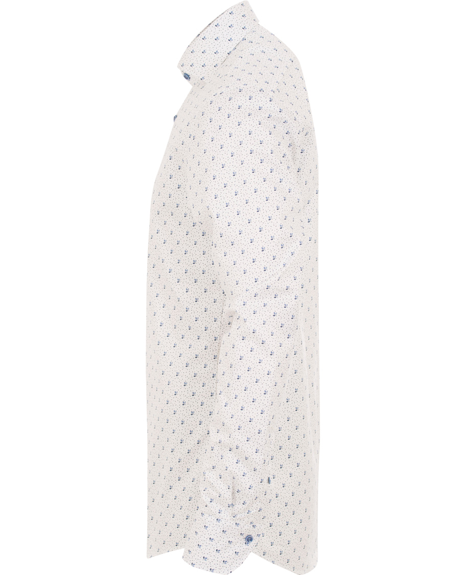 Homme | Chemises | Stenströms | Slimline Printed Leaf Shirt White