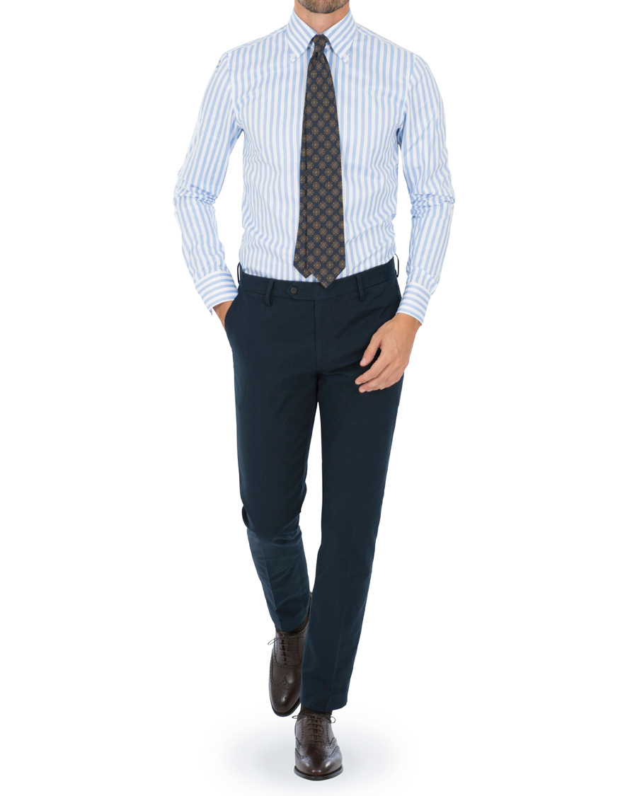 Homme | Chemises | Stenströms | Slimline Striped Shirt White/Blue