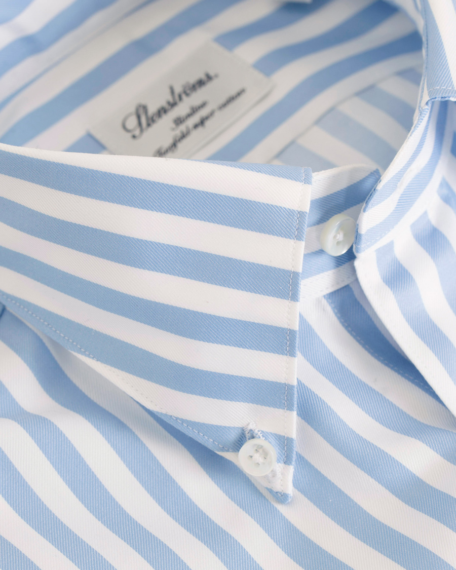 Homme | Chemises | Stenströms | Slimline Striped Shirt White/Blue