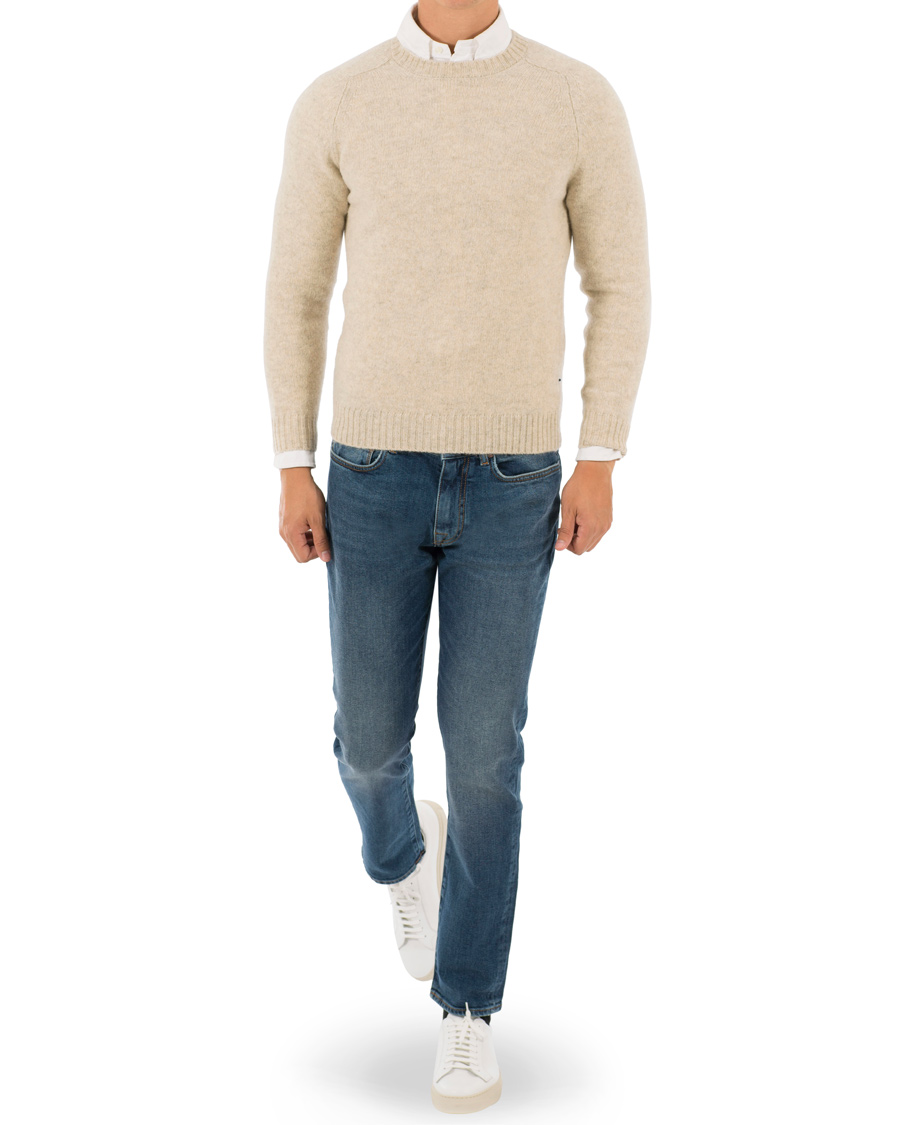 Heren | Truien | NN07 | Nathan Lambswool Crew Neck Pale Grey