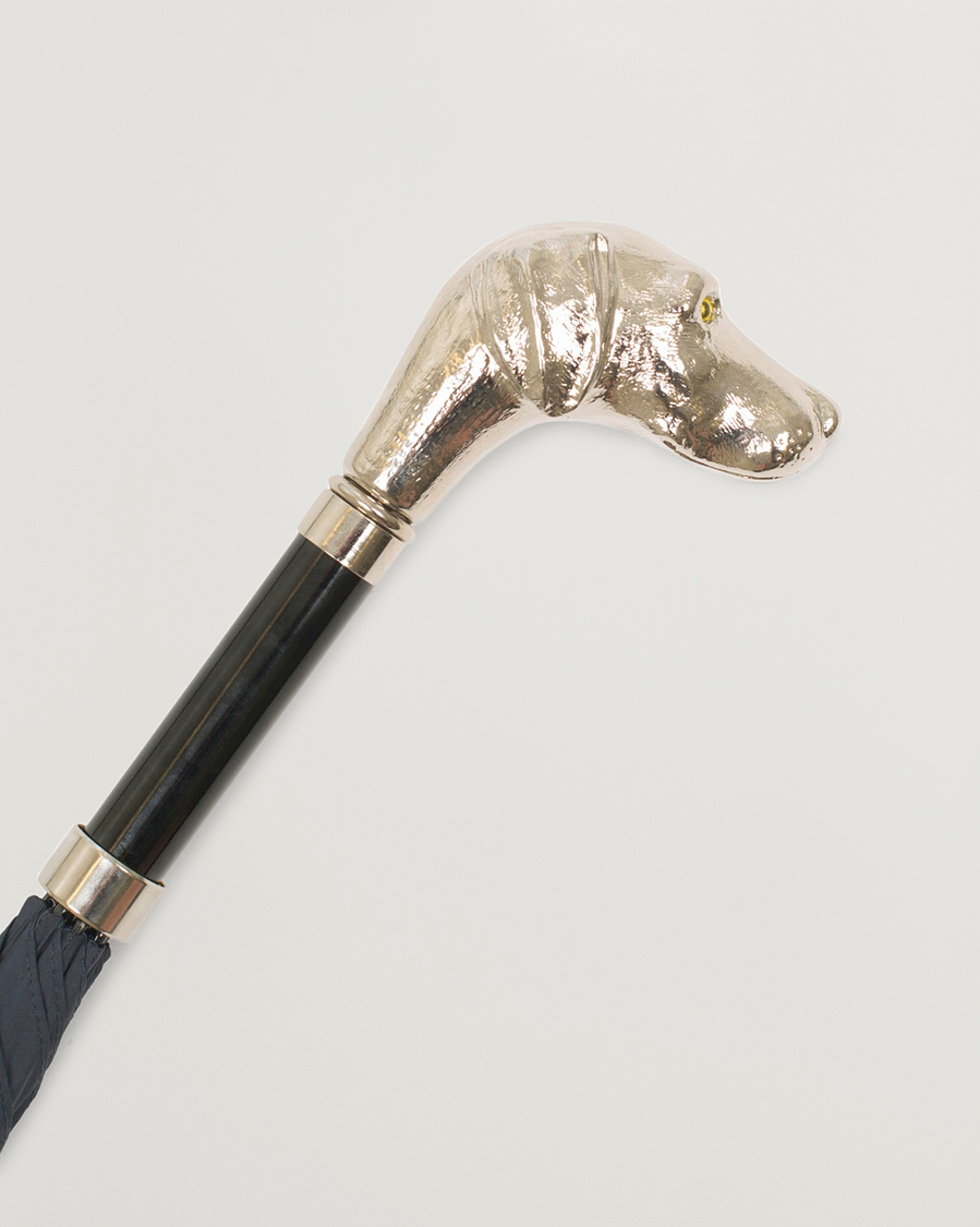 Homme | Fox Umbrellas Silver Dog Umbrella Navy | Fox Umbrellas | Silver Dog Umbrella Navy