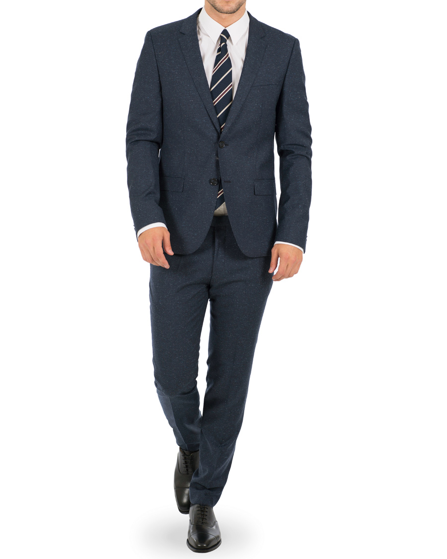 Homme | Costumes | HUGO | Arti Hesten Wool/Silk Donegal Suit Navy