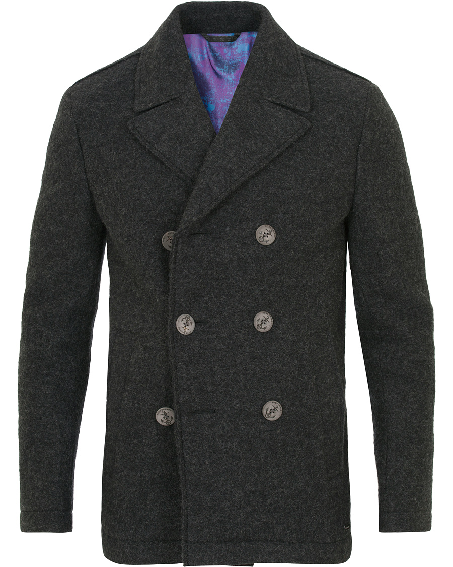 Homme | Manteaux Et Vestes | BOSS ORANGE | BOSS Casual Branco Wool Peacoat Dark Grey