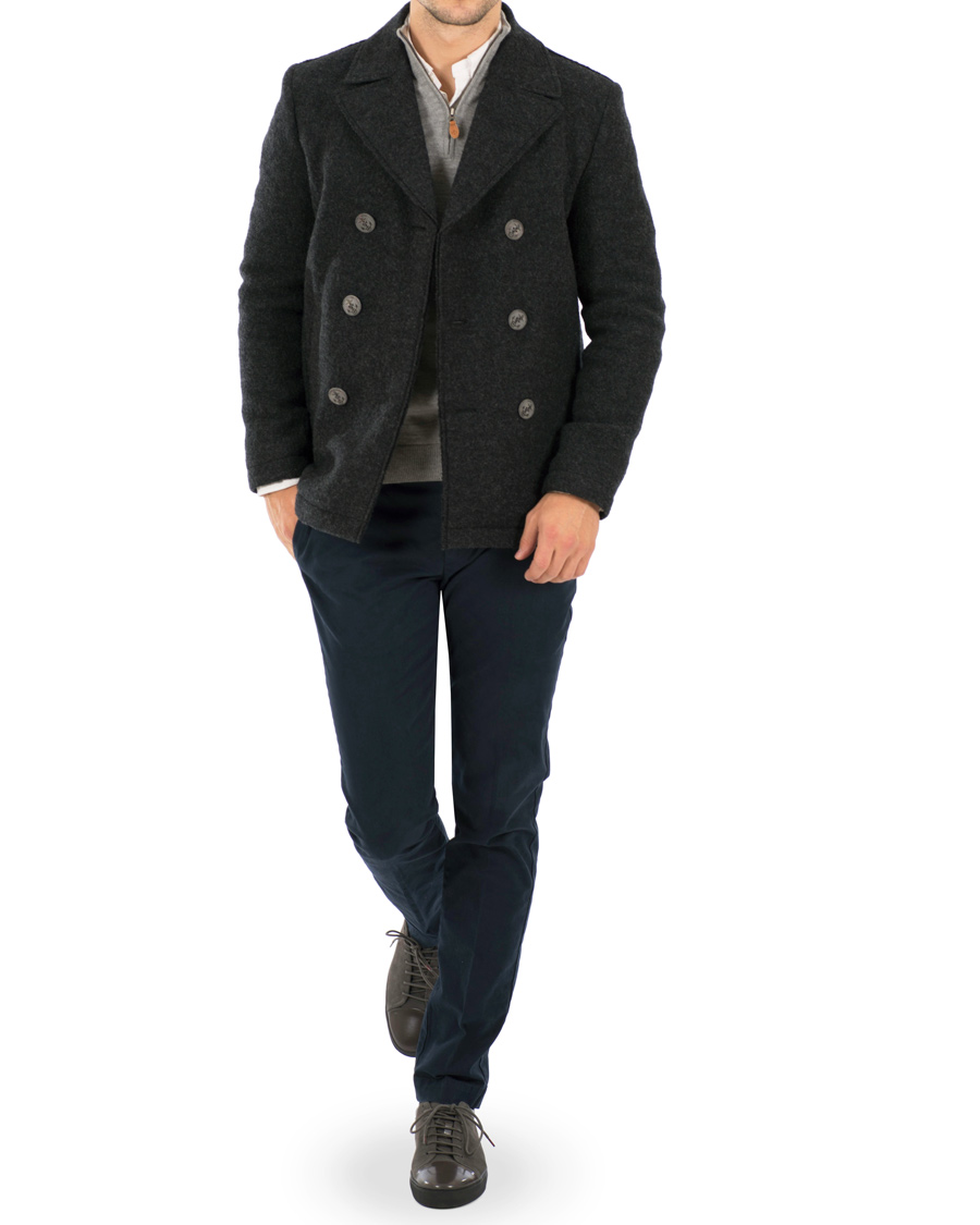 Homme | Manteaux Et Vestes | BOSS ORANGE | BOSS Casual Branco Wool Peacoat Dark Grey