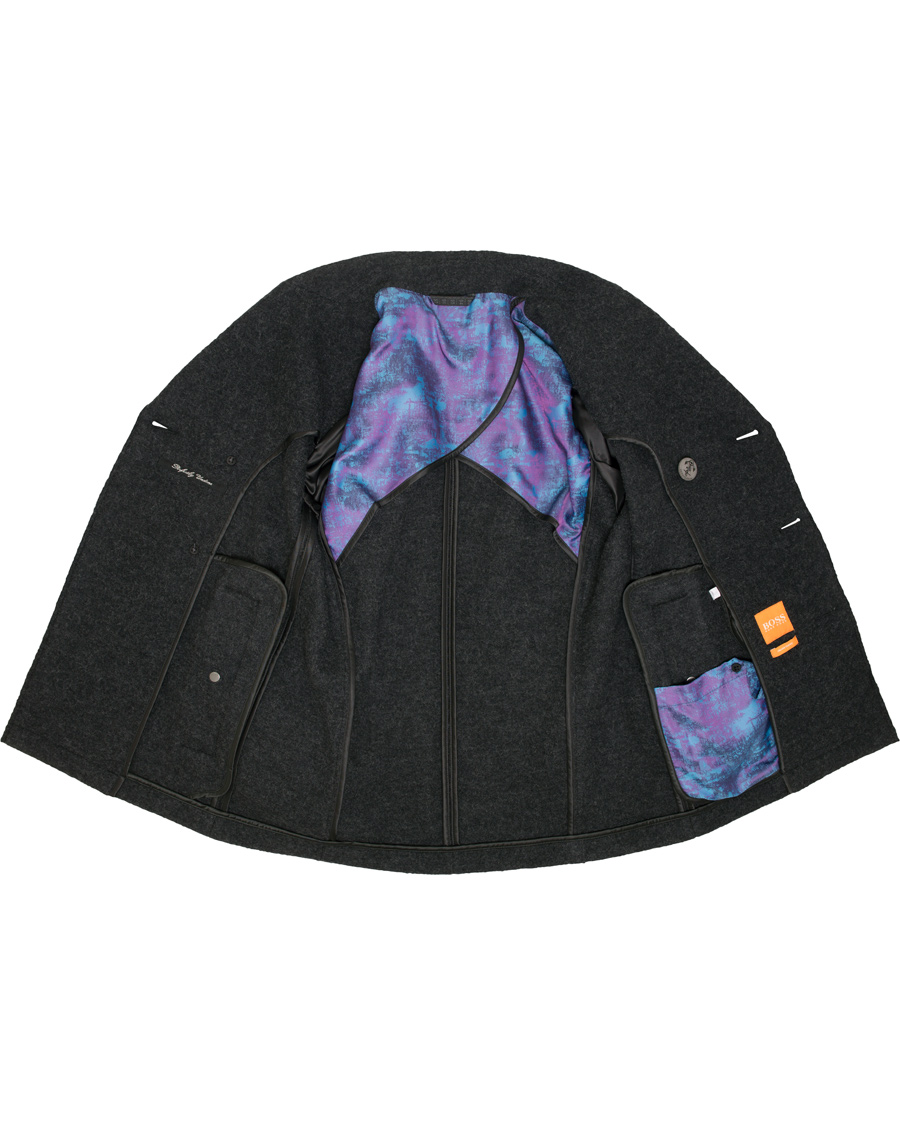 Homme | Manteaux Et Vestes | BOSS ORANGE | BOSS Casual Branco Wool Peacoat Dark Grey