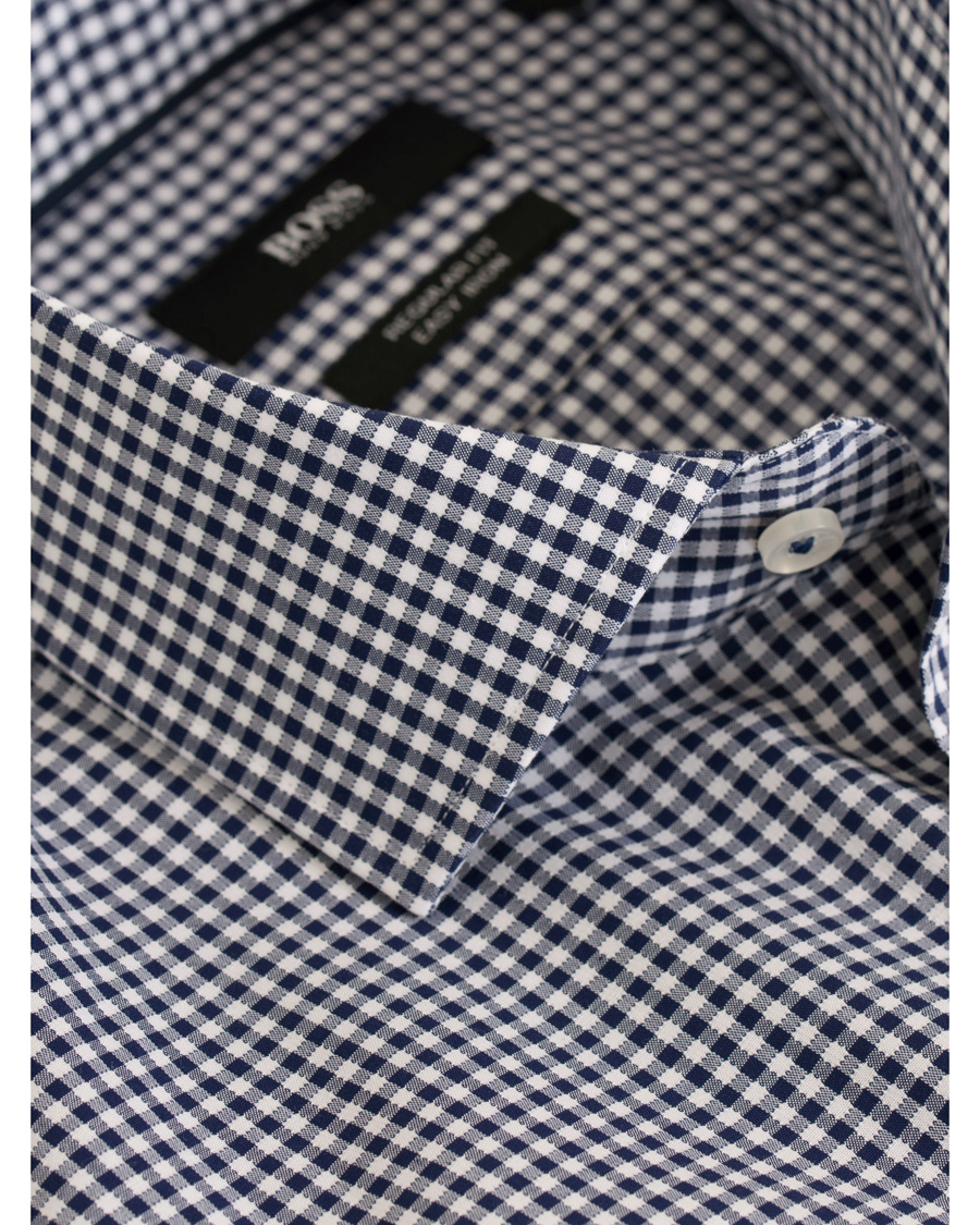 Heren | Overhemden | BOSS BLACK | BOSS Glent Slim Fit Check Contrast Shirt Blue