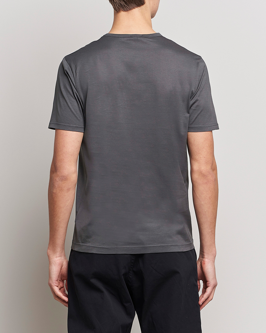 Heren | T-shirts | Sunspel | Crew Neck Q82 Cotton T-Shirt Charcoal