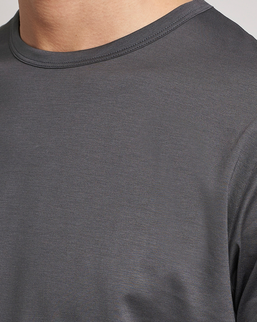Heren | T-shirts | Sunspel | Crew Neck Q82 Cotton T-Shirt Charcoal