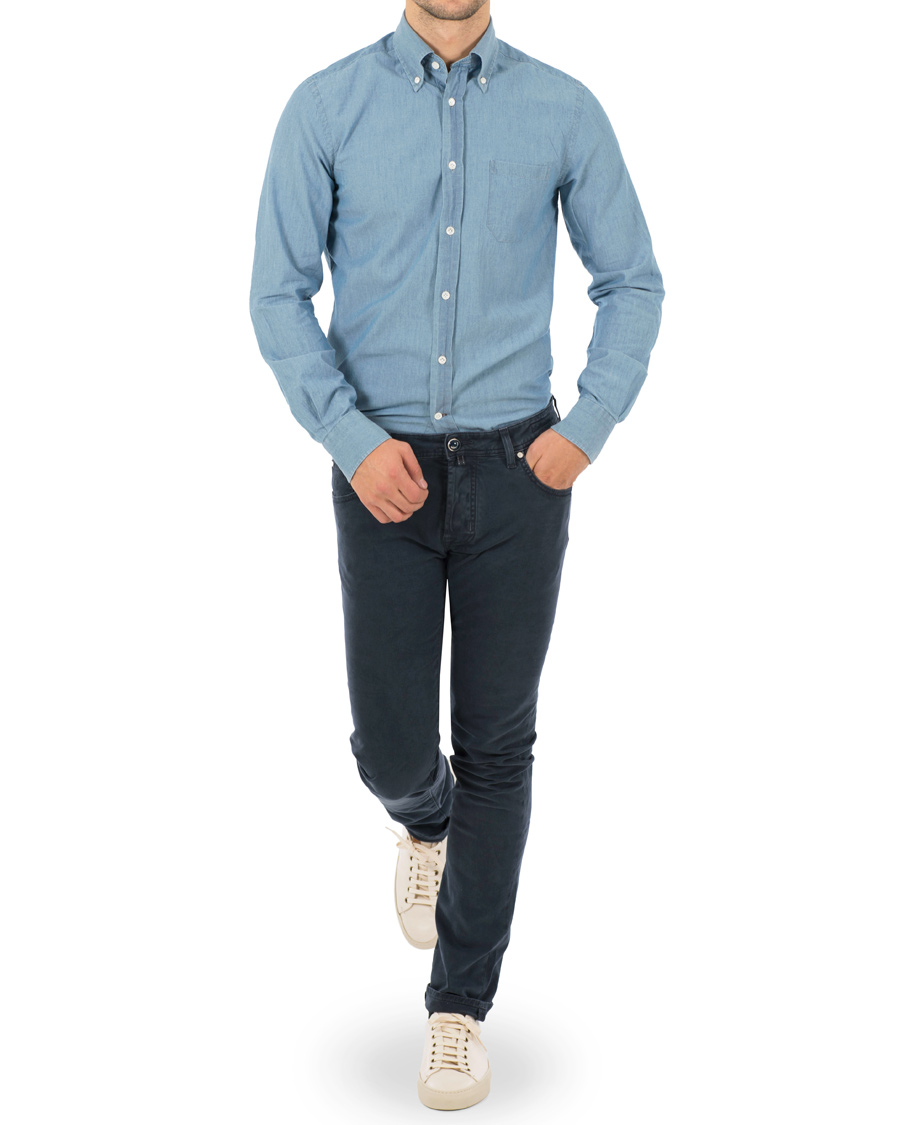Homme | Chemises | Morris Heritage | Bond Chambray Button Down Shirt Light Wash