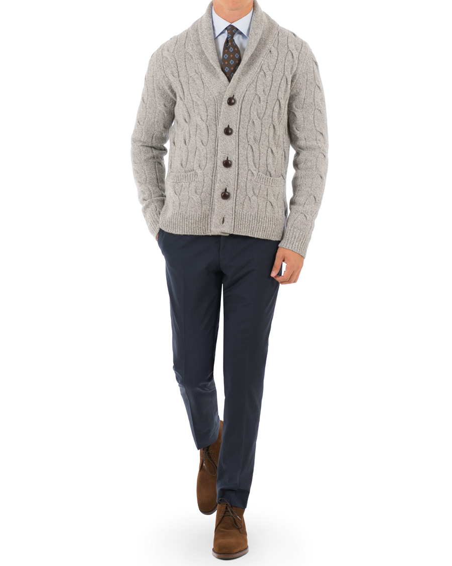 Homme | Pulls Et Tricots | Morris Heritage | Cable Cardigan Grey